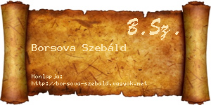 Borsova Szebáld névjegykártya